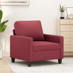 Gossi canapea de o persoana, rosu vin, 60 cm, piele ecologica