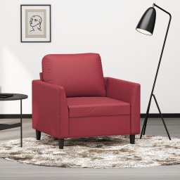 Gossi canapea de o persoana, rosu vin, 60 cm, piele ecologica