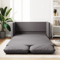 Gossi canapea extensibila 2 in 1, gri, 112x174x55 cm, piele ecologica