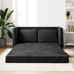 Gossi canapea extensibila 2 in 1, negru, 122x204x55 cm catifea