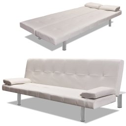 Gossi canapea extensibila 2 perne, piele artificiala, reglabil, crem