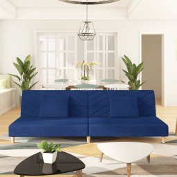 Gossi canapea extensibila cu 2 locuri, 2 perne, albastru, textil