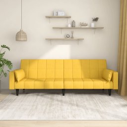 Gossi canapea extensibila cu 2 locuri, 2 perne, galben, textil