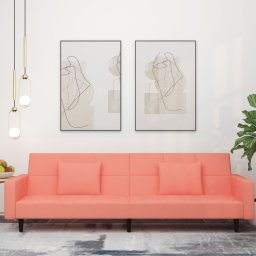 Gossi canapea extensibila cu 2 locuri, 2 perne, roz, catifea