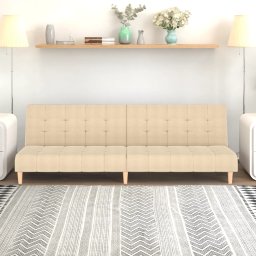 Gossi canapea extensibila cu 2 locuri, crem, material textil