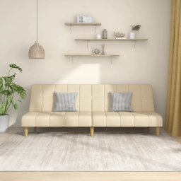 Gossi canapea extensibila cu 2 locuri, crem, material textil