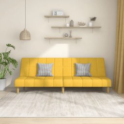 Gossi canapea extensibila cu 2 locuri, galben, material textil