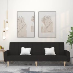 Gossi canapea extensibila cu 2 locuri, negru, material textil