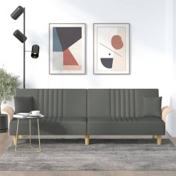 Gossi canapea extensibila cu cotiere, gri inchis, textil
