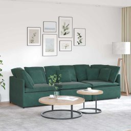 Gossi canapea modulara cu perne, verde inchis, catifea