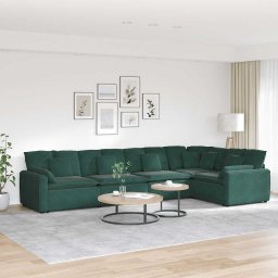 Gossi canapea modulara cu perne, verde inchis, catifea