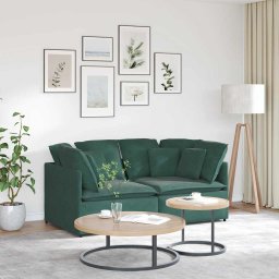 Gossi canapea modulara cu perne, verde inchis, catifea