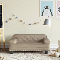 Gossi canapea pentru copii, cappuccino, 70x45x30 cm, piele ecologica