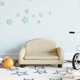 Gossi canapea pentru copii, crem, 50x40x30 cm, material textil