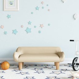 Gossi canapea pentru copii, crem, 70x40x24 cm, material textil