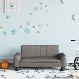 Gossi canapea pentru copii, gri, 70x45x30 cm, piele ecologica