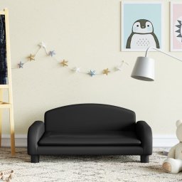 Gossi canapea pentru copii, negru, 70x45x30 cm, piele ecologica