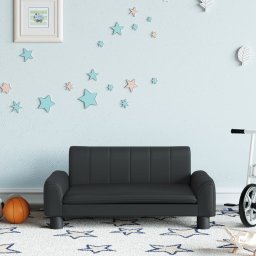 Gossi canapea pentru copii, negru, 70x45x30 cm, piele ecologica