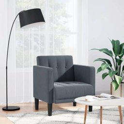 Gossi canapea scaun cu cotiere, gri inchis, 53 cm, catifea