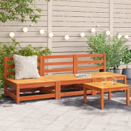 Gossi canapele gradina fara cotiere, 3 buc., maro ceruit, 70x70x67 cm