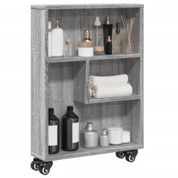Gossi carucior depozitare ingust gri sonoma 48x13x68cm lemn prelucrat