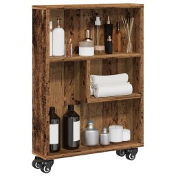 Gossi carucior depozitare ingust lemn vechi 48x13x68cm lemn prelucrat