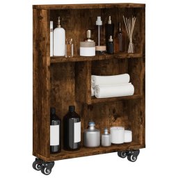 Gossi carucior depozitare ingust, stejar fumuriu, 48x13x68 cm, lemn