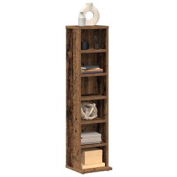 Gossi dulap cd-uri, lemn vechi, 21x20x88 cm, lemn compozit