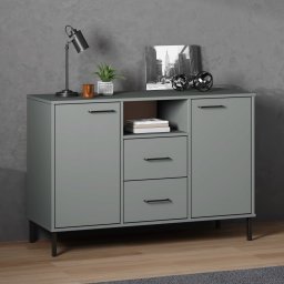 Gossi dulap cu picioare metalice „oslo” gri 113x40x77 cm lemn