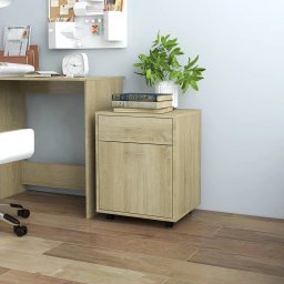 Gossi dulap cu roti, stejar sonoma, 45x38x54 cm, pal