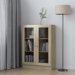 Gossi dulap cu vitrina stejar sonoma 82,5x30,5x115 cm lemn prelucrat