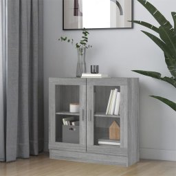 Gossi dulap cu vitrina, gri sonoma, 82,5x30,5x80 cm, lemn prelucrat
