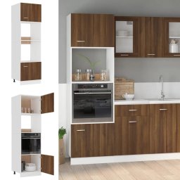 Gossi dulap cuptor microunde stejar maro 60x57x207 cm lemn prelucrat