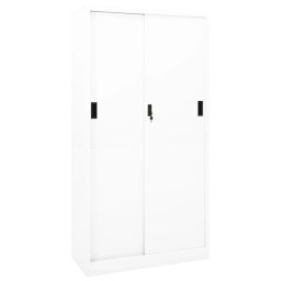 Gossi dulap de birou cu usa glisanta, alb, 90x40x180 cm, otel