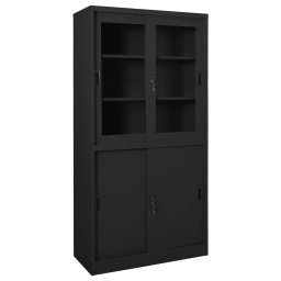 Gossi dulap de birou cu usa glisanta, antracit, 90x40x180 cm, otel