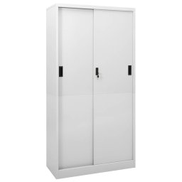 Gossi dulap de birou cu usa glisanta, gri deschis, 90x40x180 cm, otel