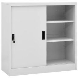 Gossi dulap de birou cu usa glisanta, gri deschis, 90x40x90 cm, otel