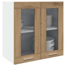Gossi dulap de bucatarie cu usa din sticla stejar artisan 60x31x60 cm