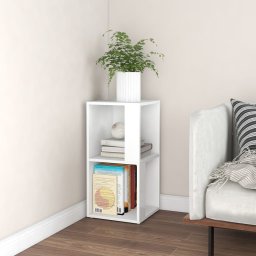 Gossi dulap de colt, alb, 33x33x67 cm, pal