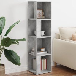 Gossi dulap de colt, gri beton, 33x33x132 cm, pal