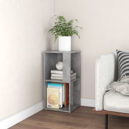 Gossi dulap de colt, gri beton, 33x33x67 cm, pal