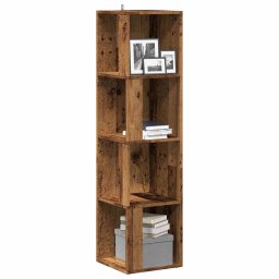 Gossi dulap de colt, lemn vechi, 33x33x132 cm, pal