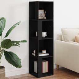 Gossi dulap de colt, negru, 33x33x132 cm, pal