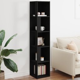 Gossi dulap de colt, negru, 33x33x164,5 cm, pal