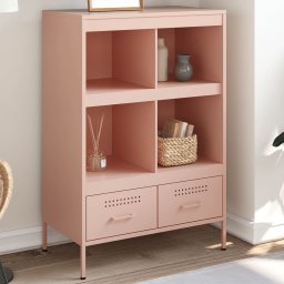 Gossi dulap inalt, roz, 68x39x101,5 cm, otel laminat la rece