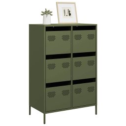 Gossi dulap inalt, verde masliniu, 68x39x101,5 cm, otel