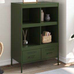 Gossi dulap inalt, verde masliniu, 68x39x101,5 cm, otel laminat rece