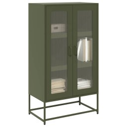 Gossi dulap inalt, verde masliniu, 68x39x123 cm, otel