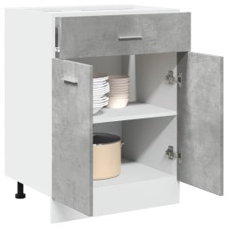 Gossi dulap inferior cu sertar, gri beton, 60 x 46 x 81,5 cm, pal