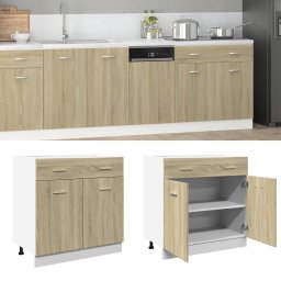 Gossi dulap inferior cu sertar, stejar sonoma, 80 x 46 x 81,5 cm, pal